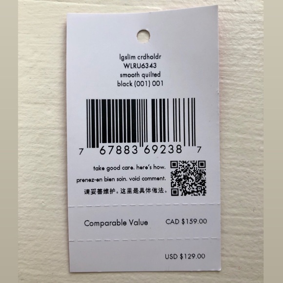 KATE SPADE • Cardholder Wallet in Smooth Quilted Black Leather - Picture 3 of 3